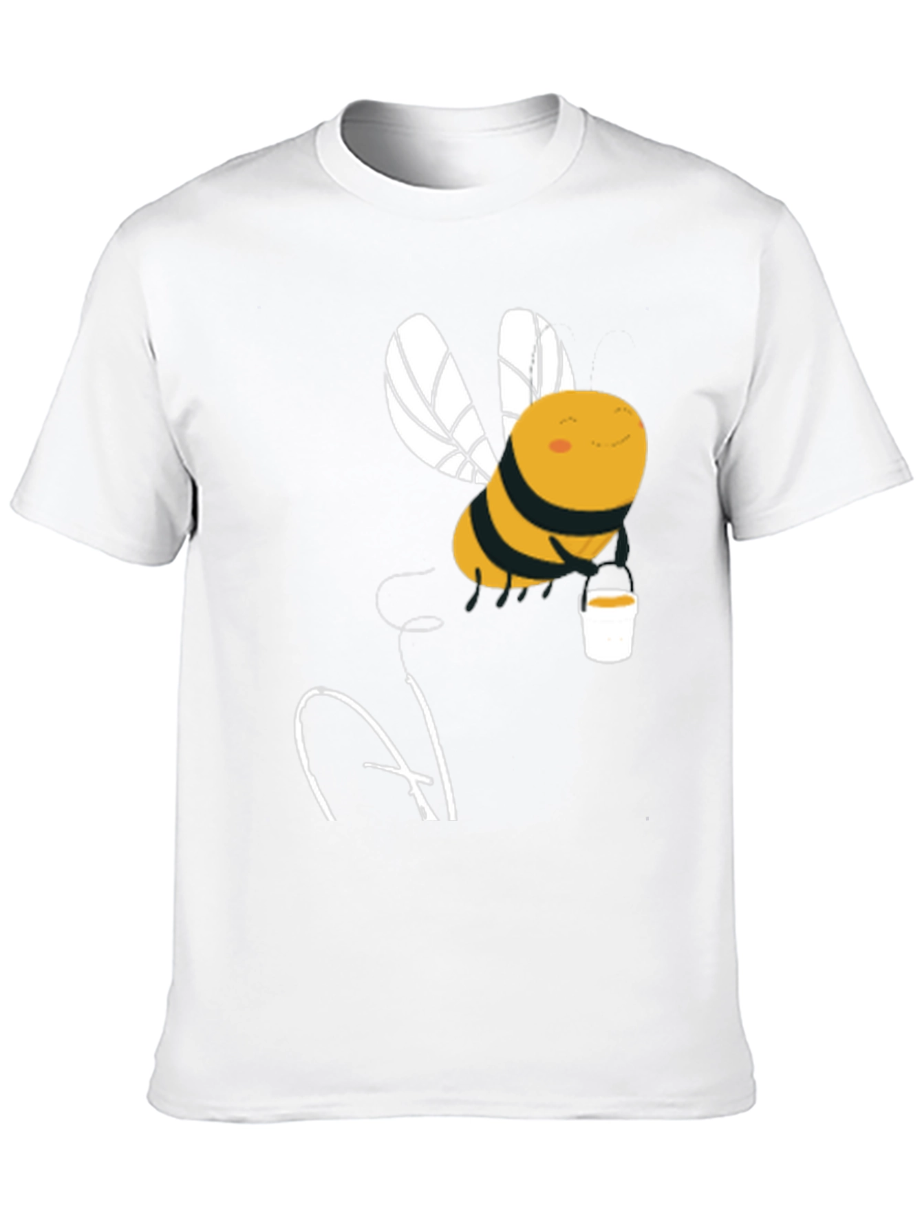 Cute Bee with Honey Cup Graphic Tee
