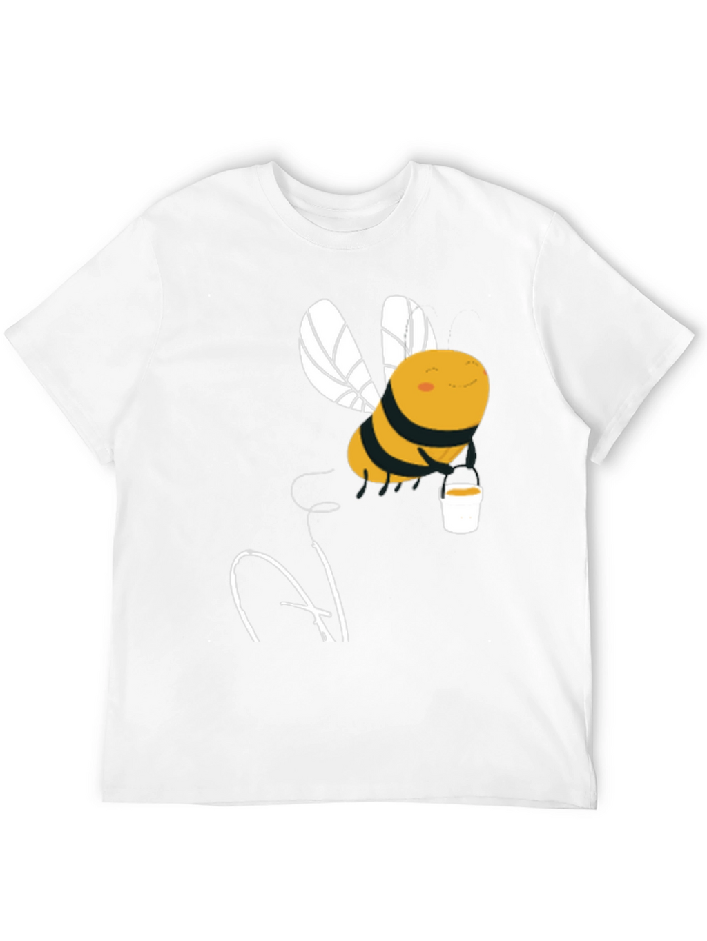 Cute Bee with Honey Cup Graphic Tee