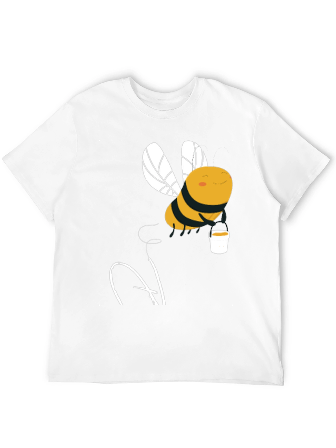 Cute Bee with Honey Cup Graphic Tee