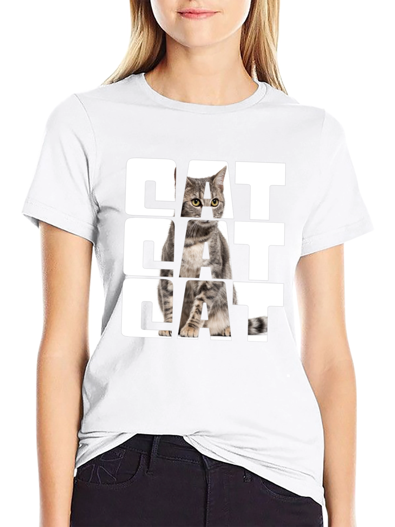 Cool Cat Graphic Tee - Black
