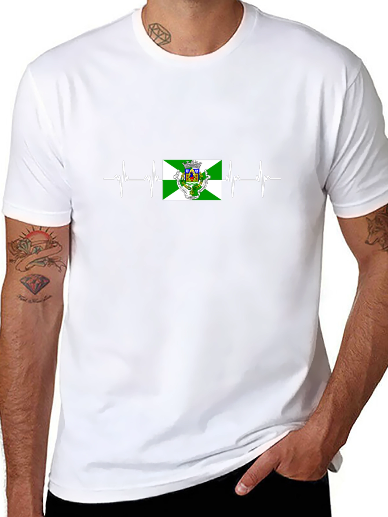 Heartbeat Flag T-Shirt - Black