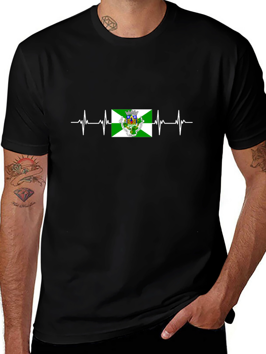 Heartbeat Flag T-Shirt - Black
