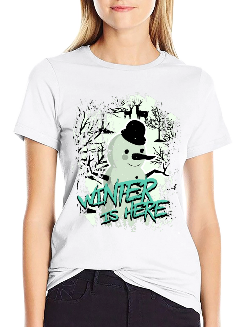 Winter is Here Snowman Graphic Tee