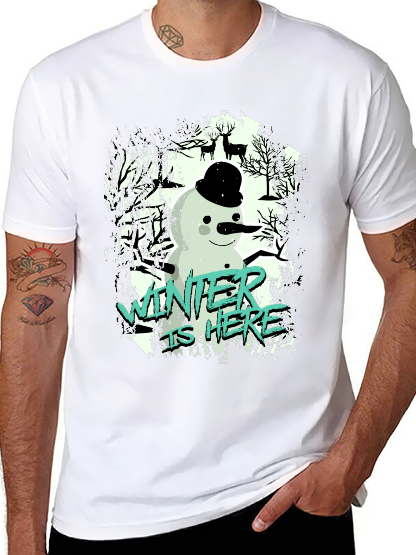 Winter is Here Snowman Graphic Tee