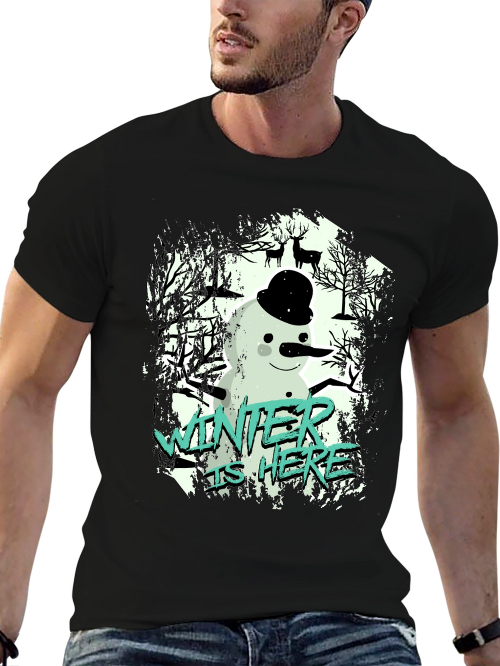 Winter is Here Snowman Graphic Tee
