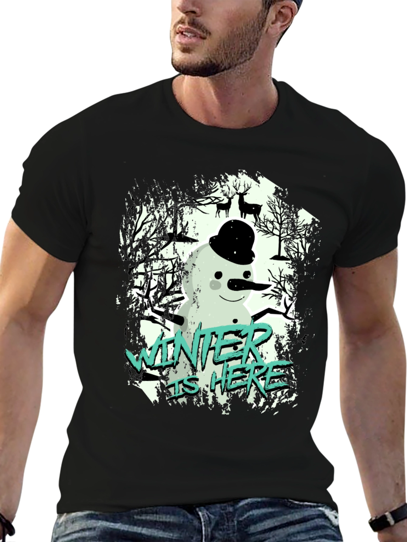 Winter is Here Snowman Graphic Tee