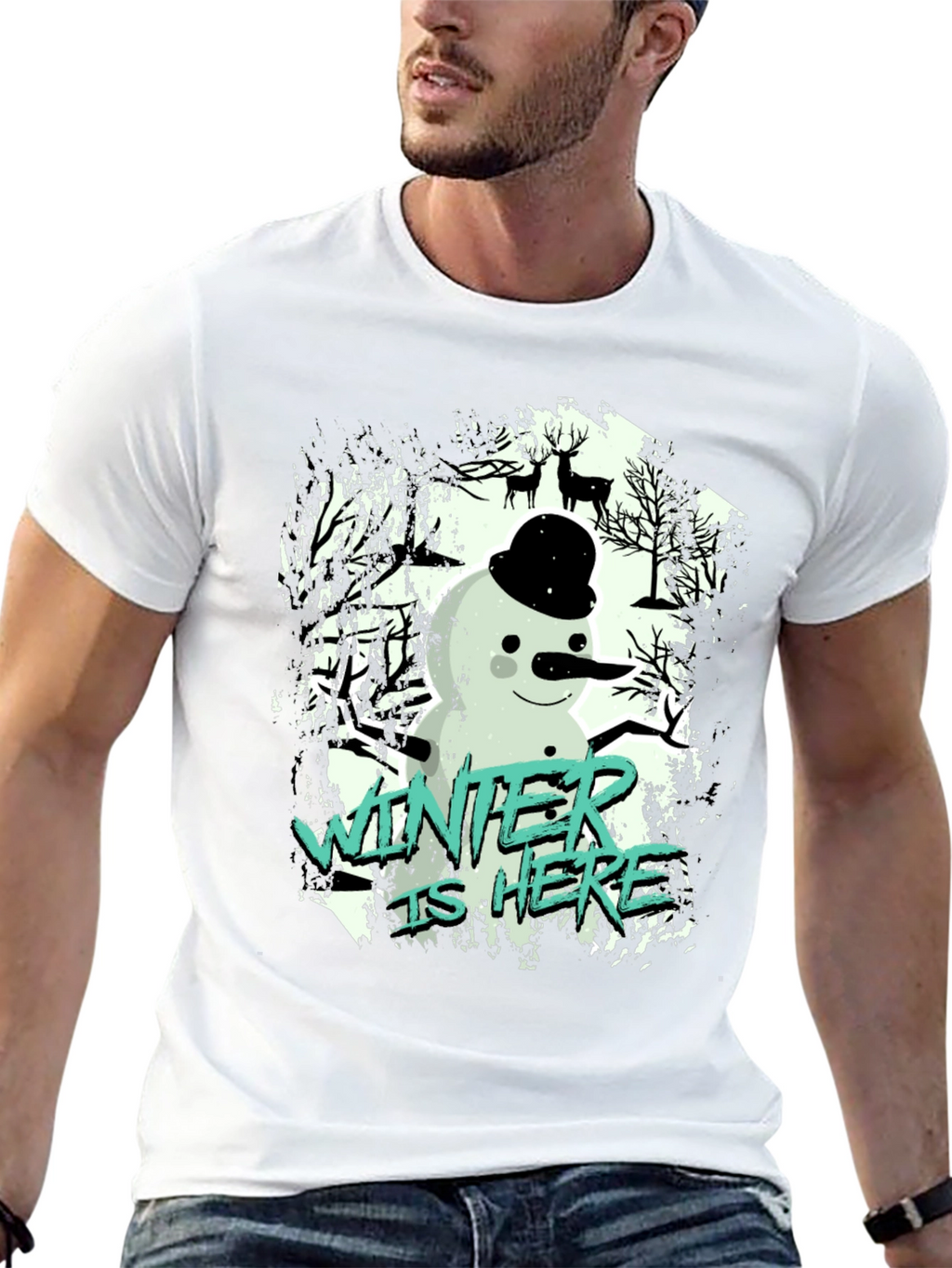 Winter is Here Snowman Graphic Tee
