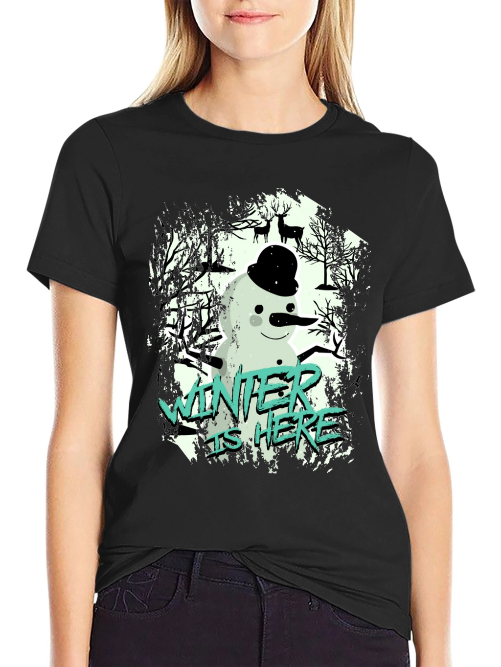Winter is Here Snowman Graphic Tee