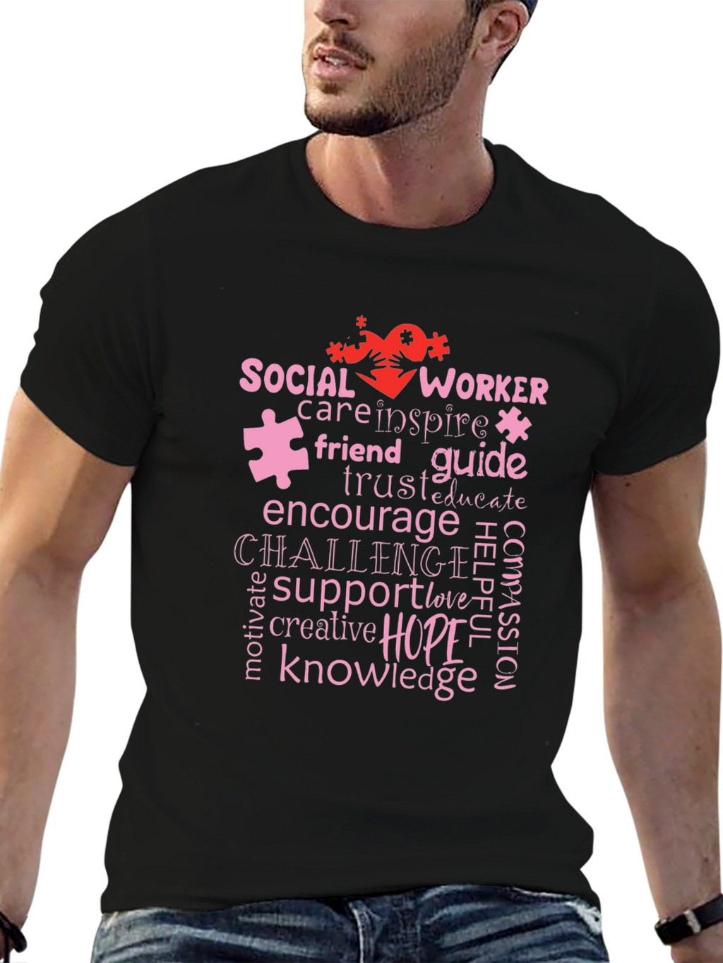 Social Worker Word Art T-Shirt