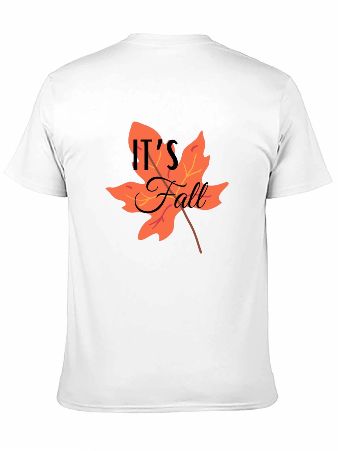 Its Fall Black T-Shirt - Autumn Leaf Design