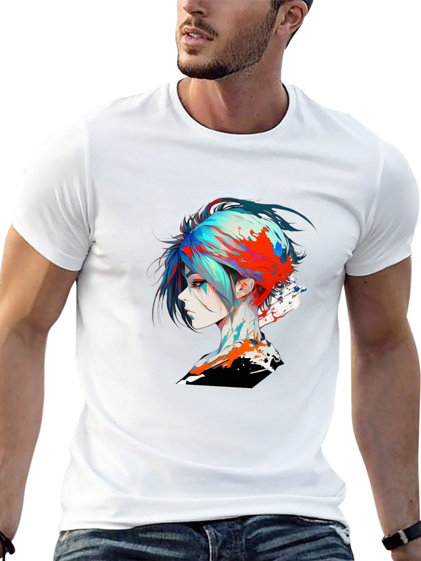 Edgy Anime Girl Graphic T-Shirt