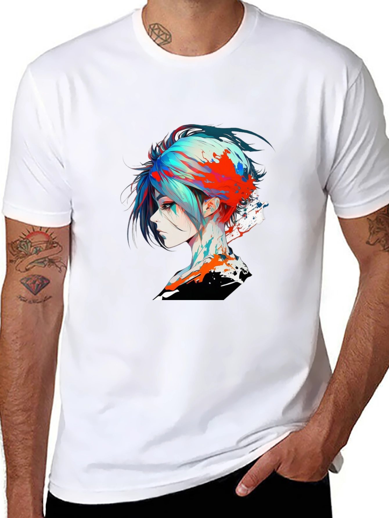 Edgy Anime Girl Graphic T-Shirt