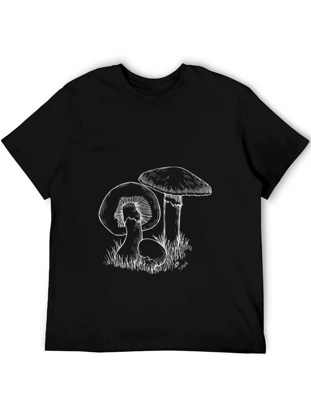 Mushroom Graphic T-Shirt - Black Cotton Tee