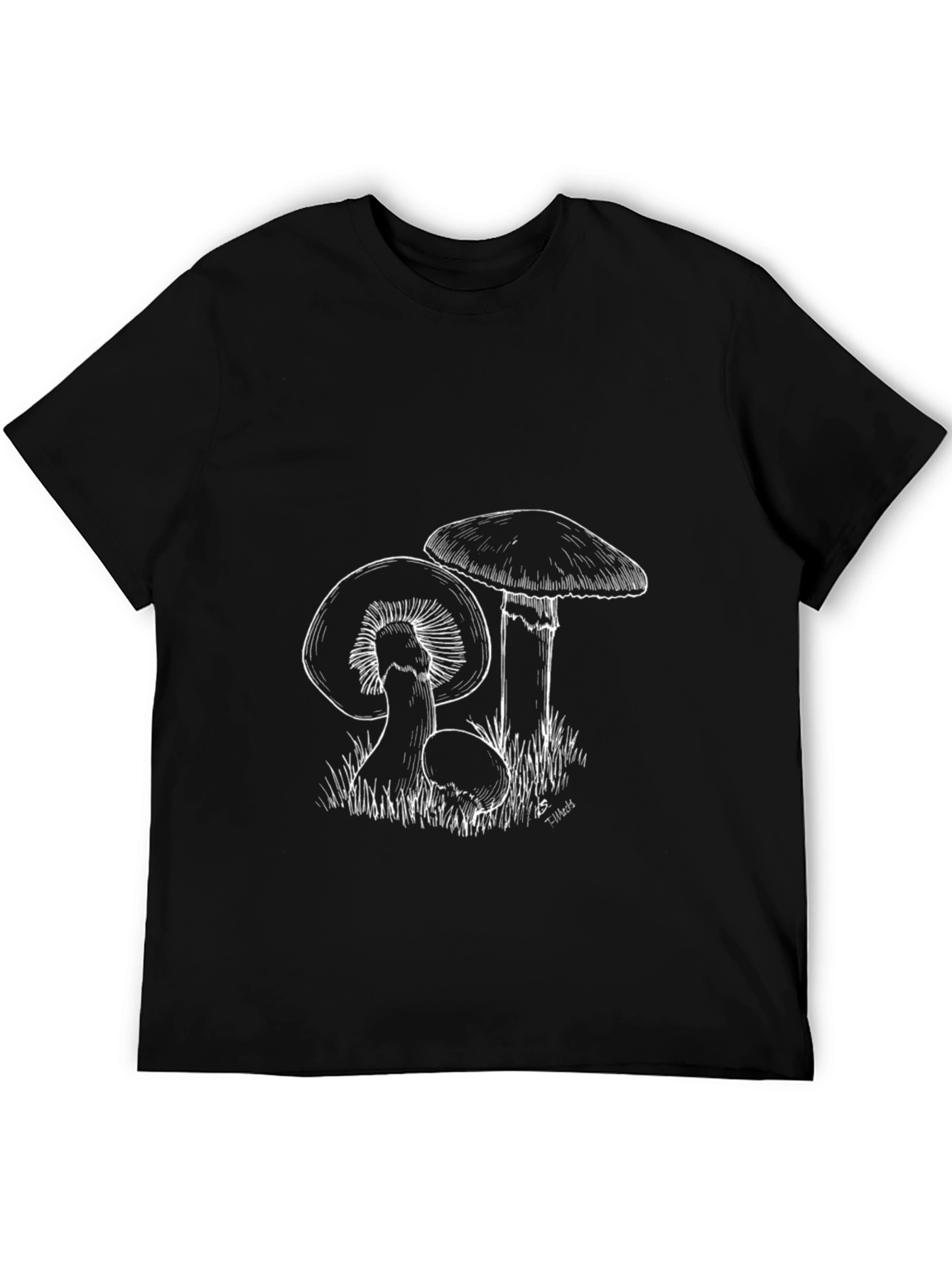 Mushroom Graphic T-Shirt - Black Cotton Tee