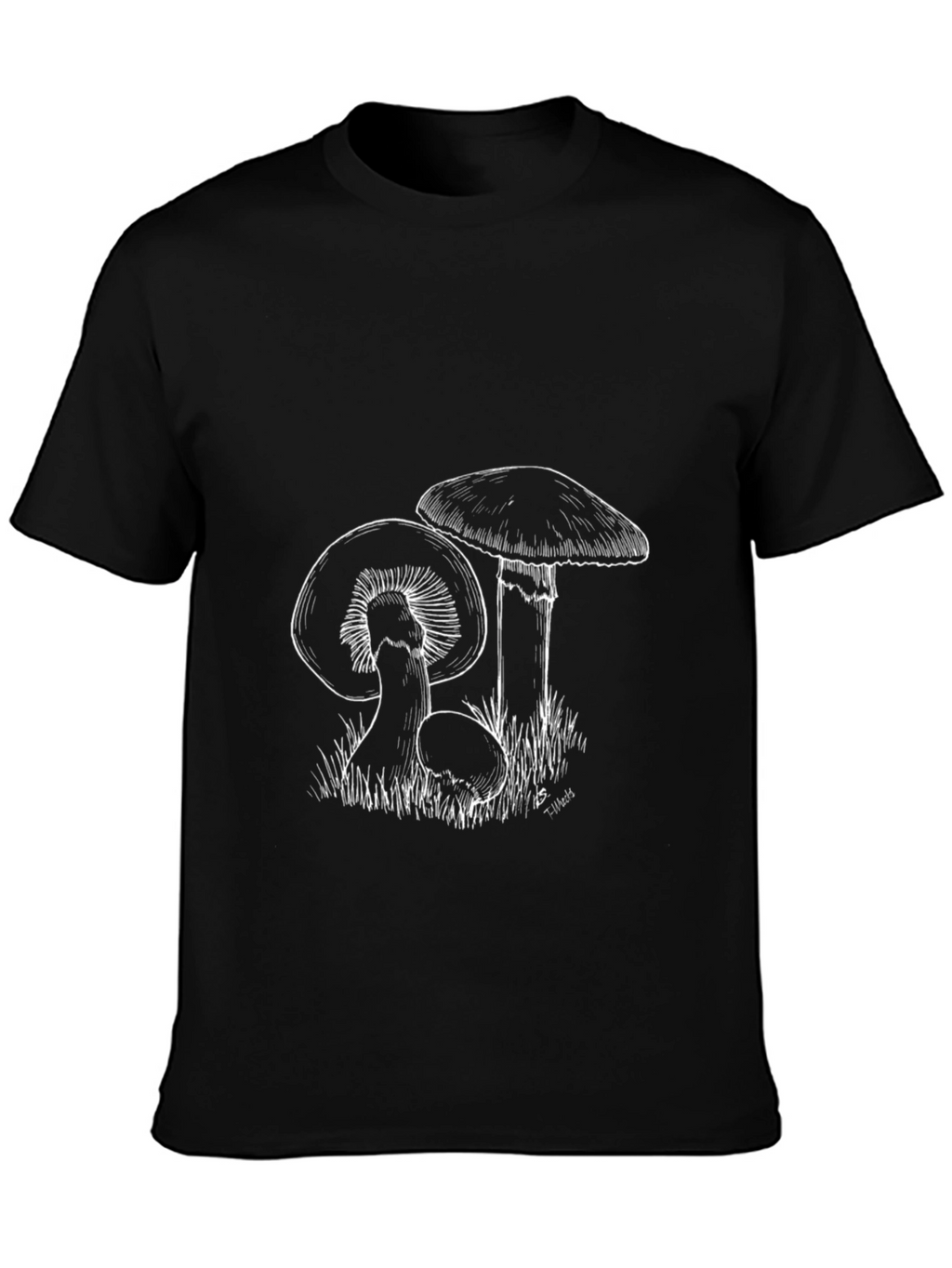 Mushroom Graphic T-Shirt - Black Cotton Tee