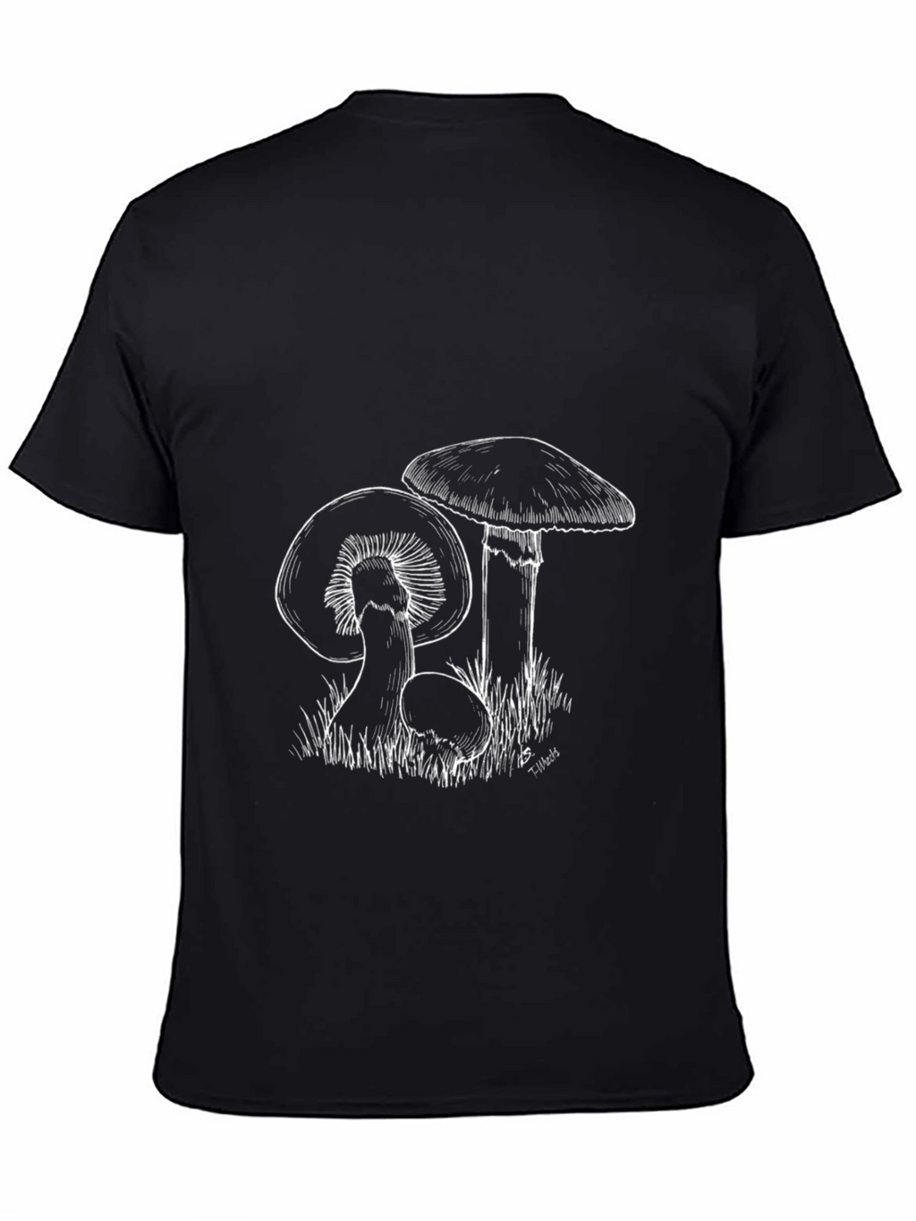 Mushroom Graphic T-Shirt - Black Cotton Tee