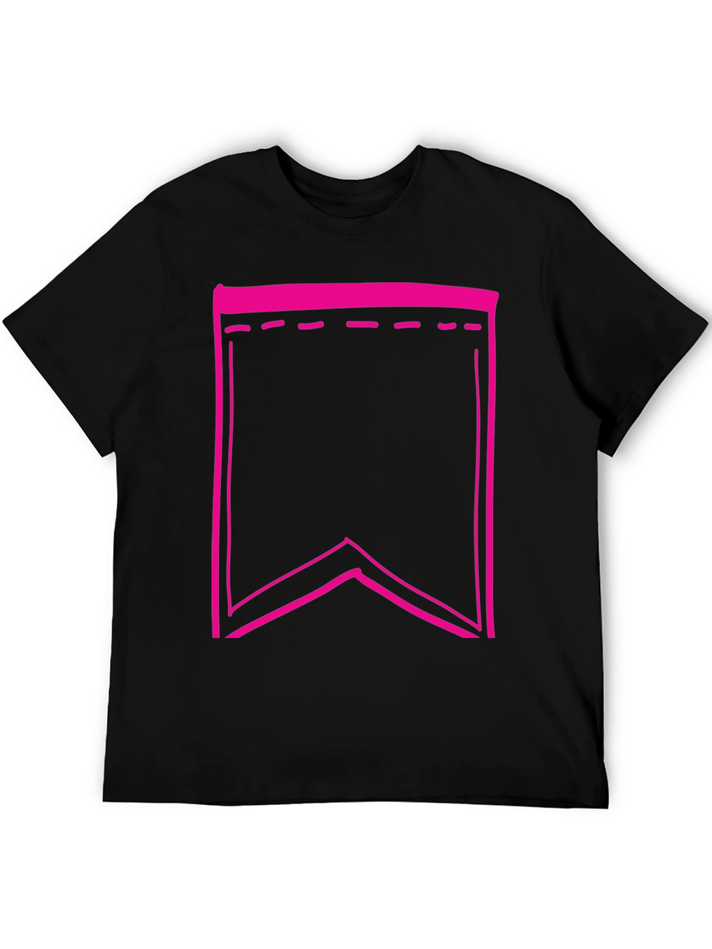 Black Tee with Pink Pennant Graphic