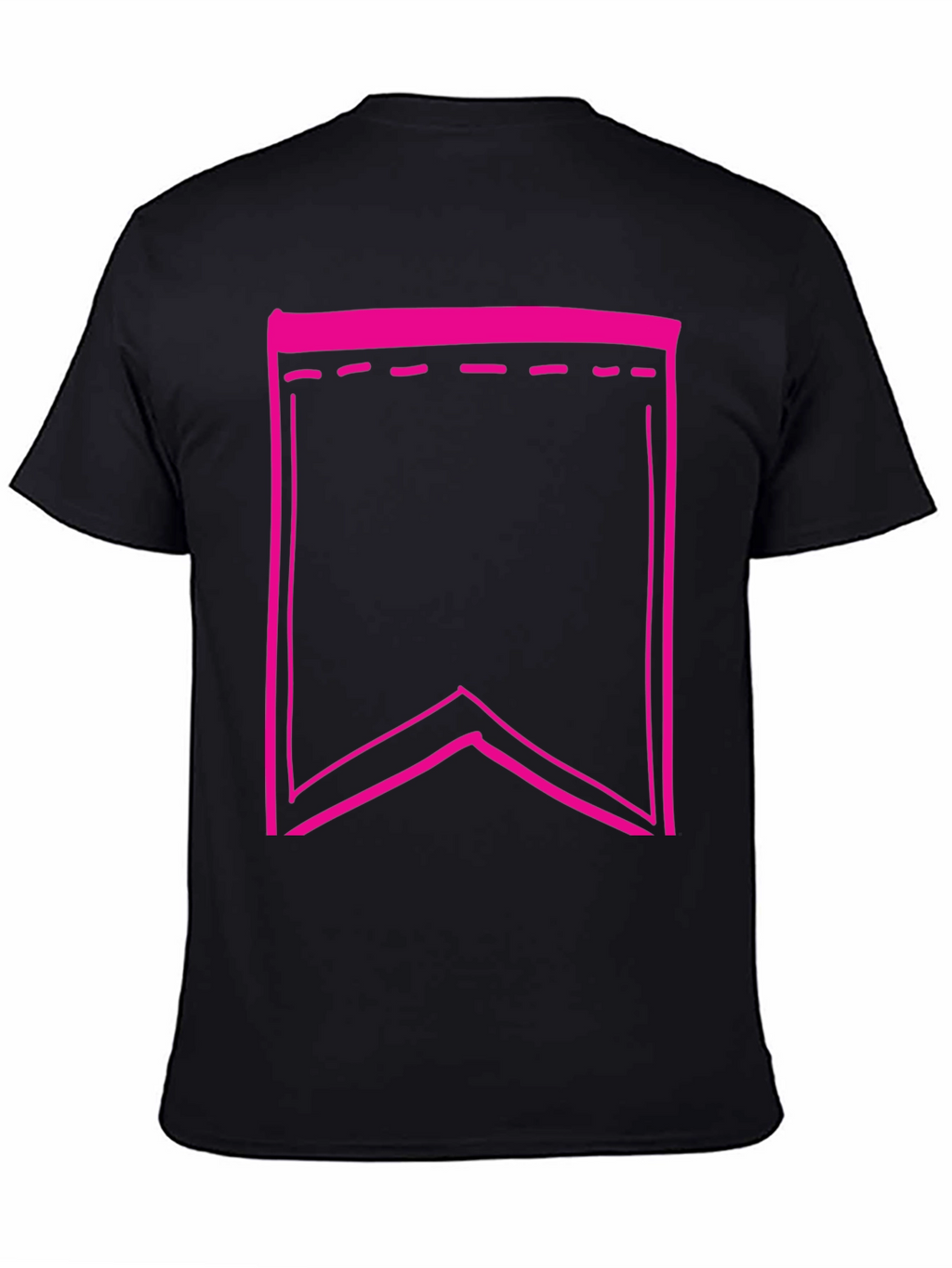Black Tee with Pink Pennant Graphic