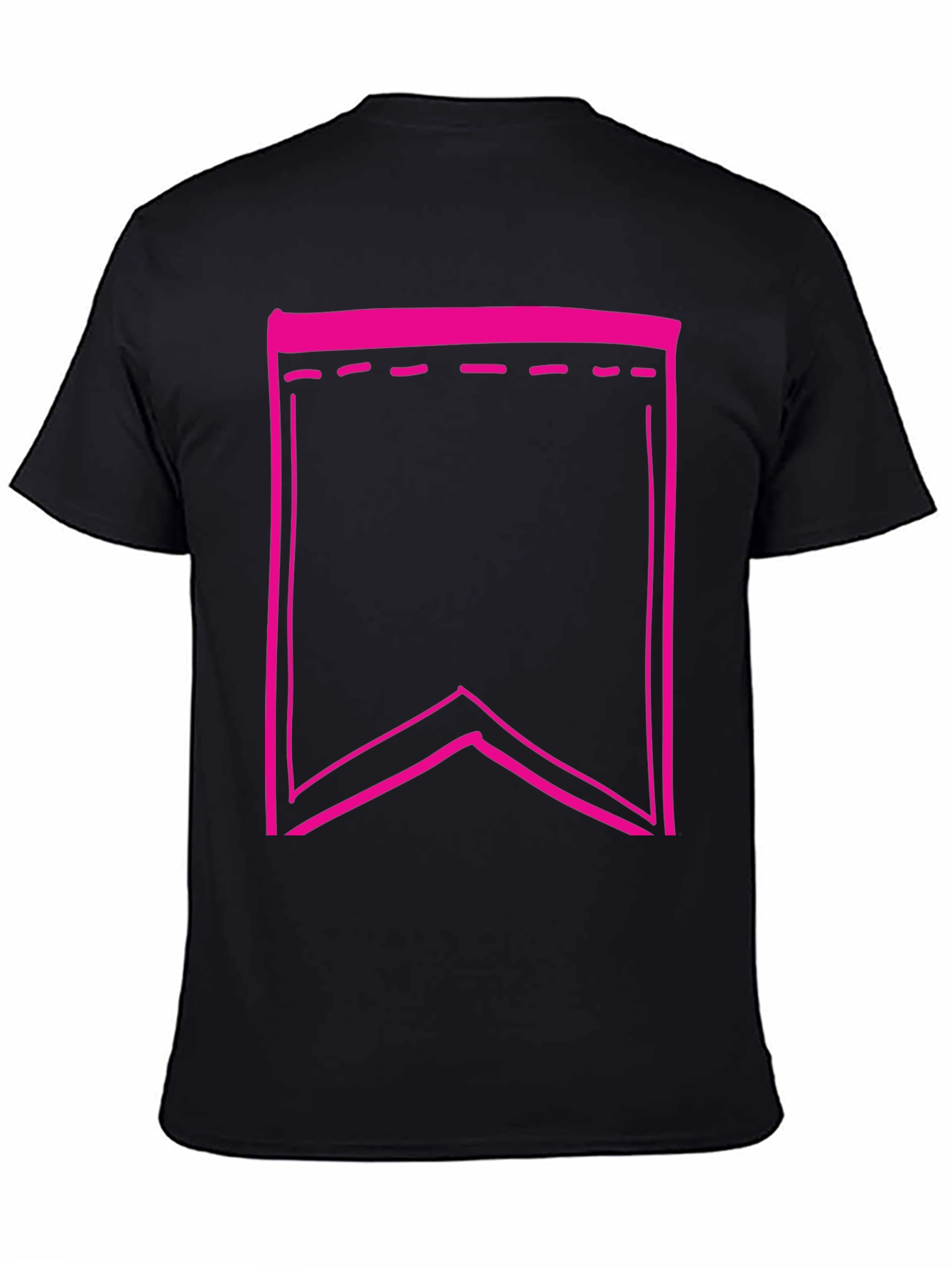 Black Tee with Pink Pennant Graphic