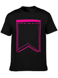 Black Tee with Pink Pennant Graphic