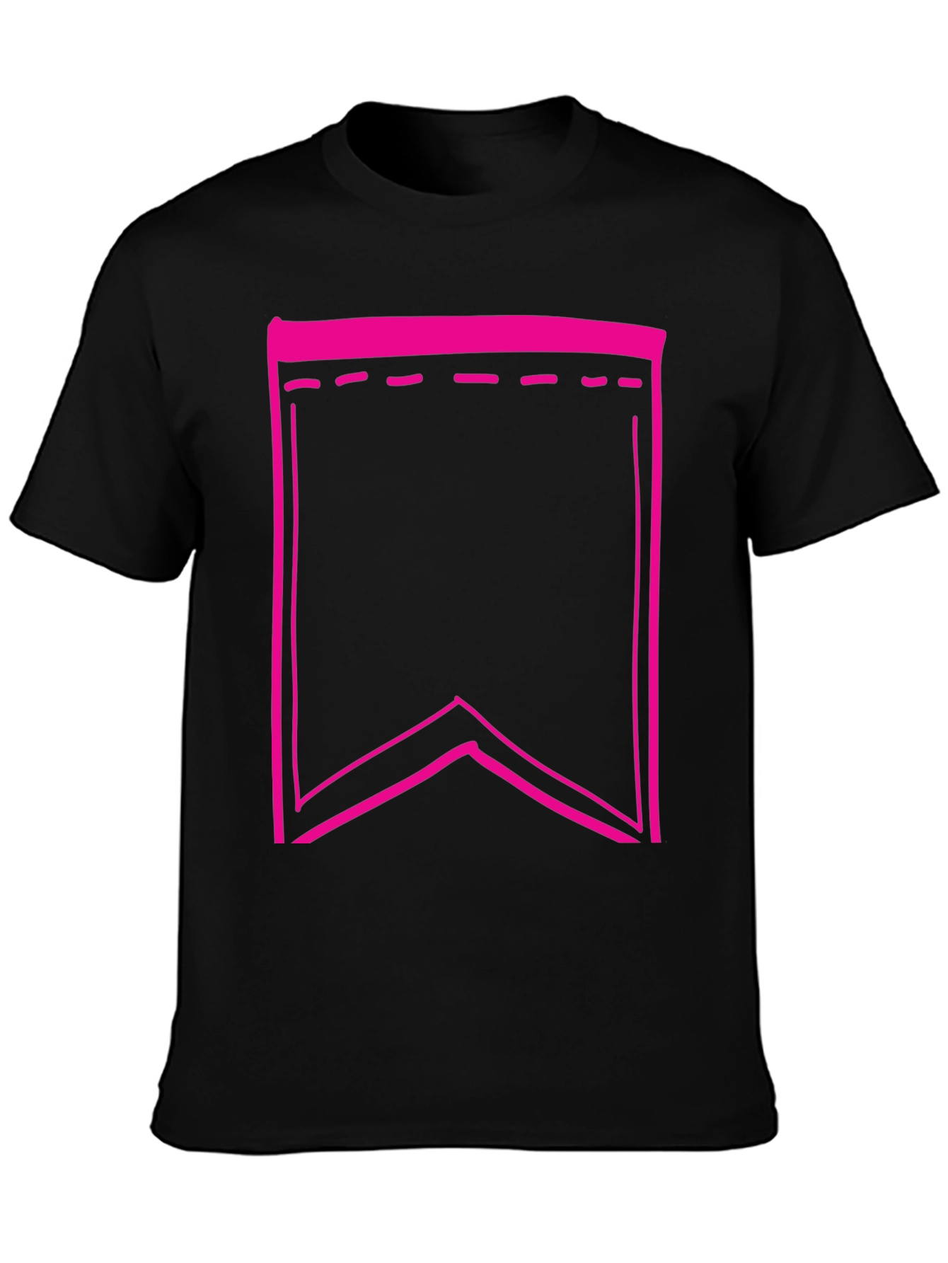 Black Tee with Pink Pennant Graphic