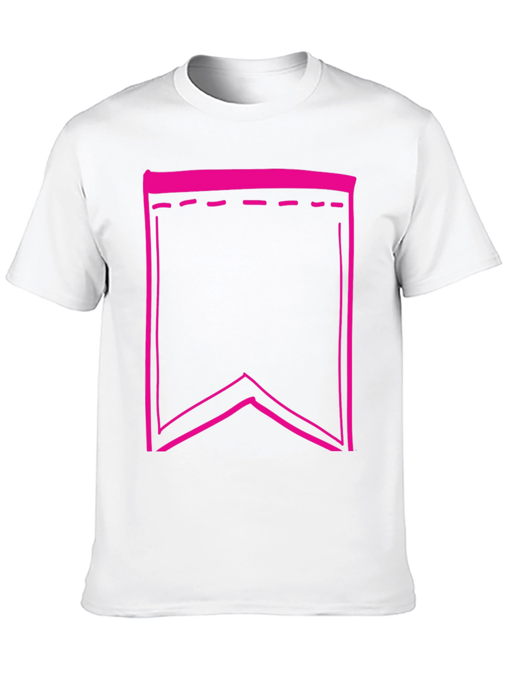 Black Tee with Pink Pennant Graphic