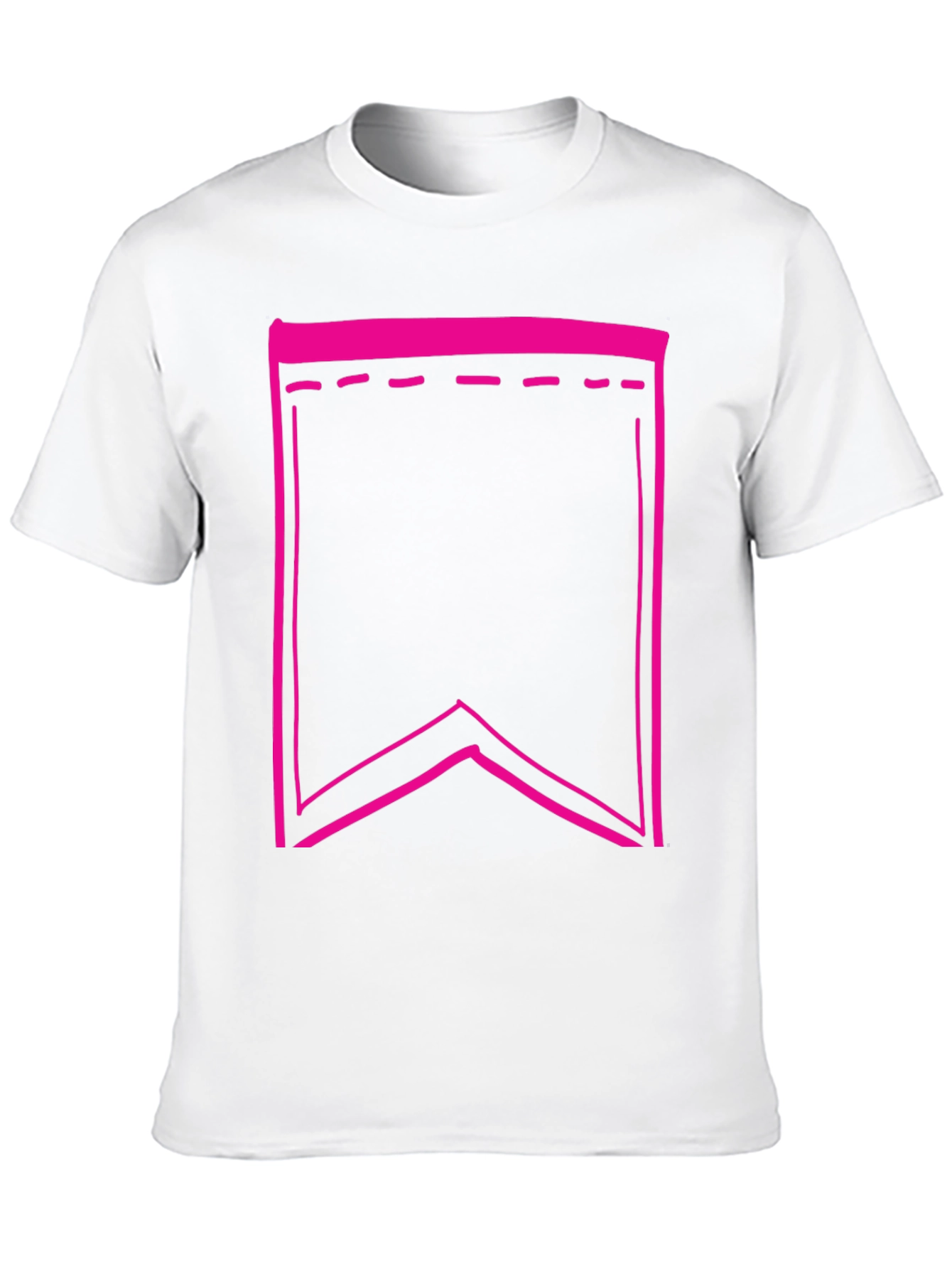 Black Tee with Pink Pennant Graphic