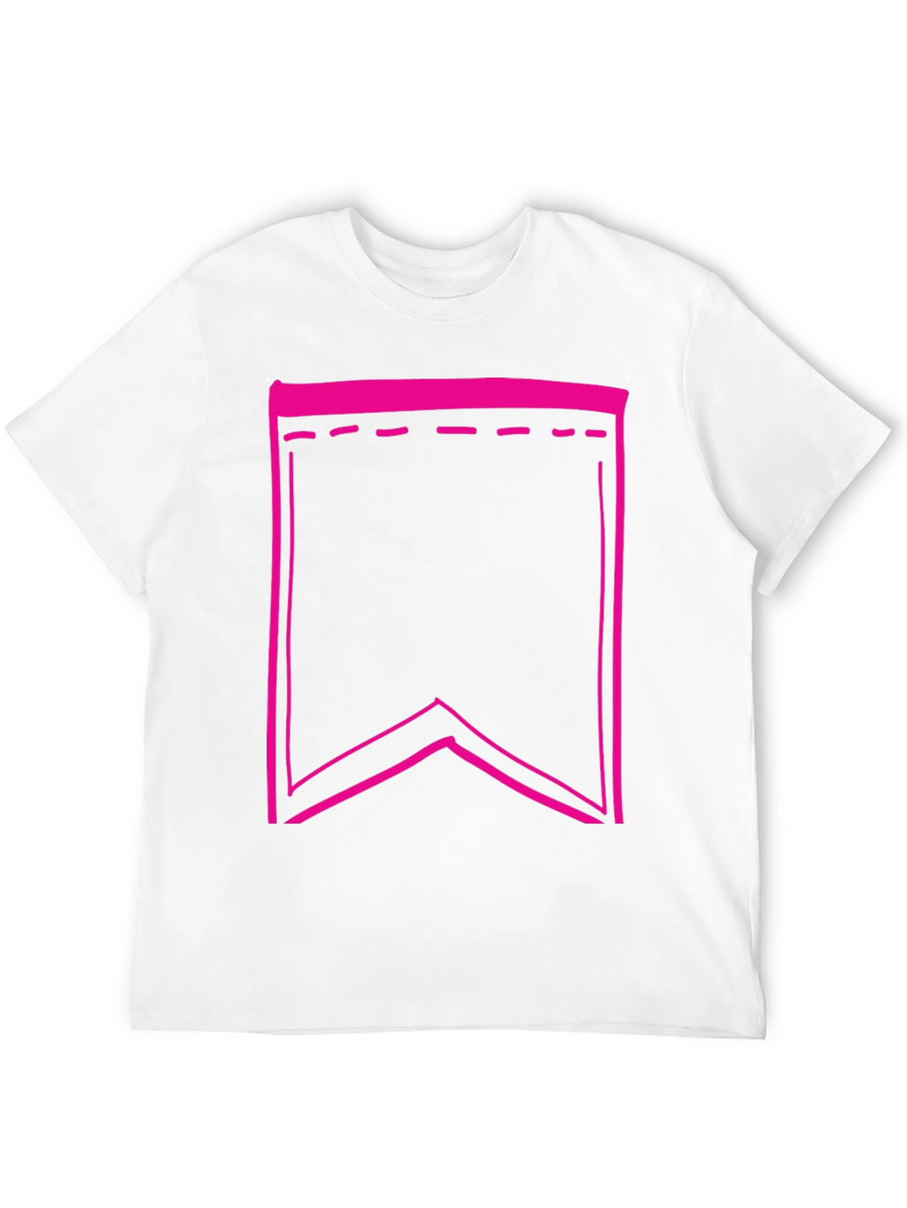 Black Tee with Pink Pennant Graphic