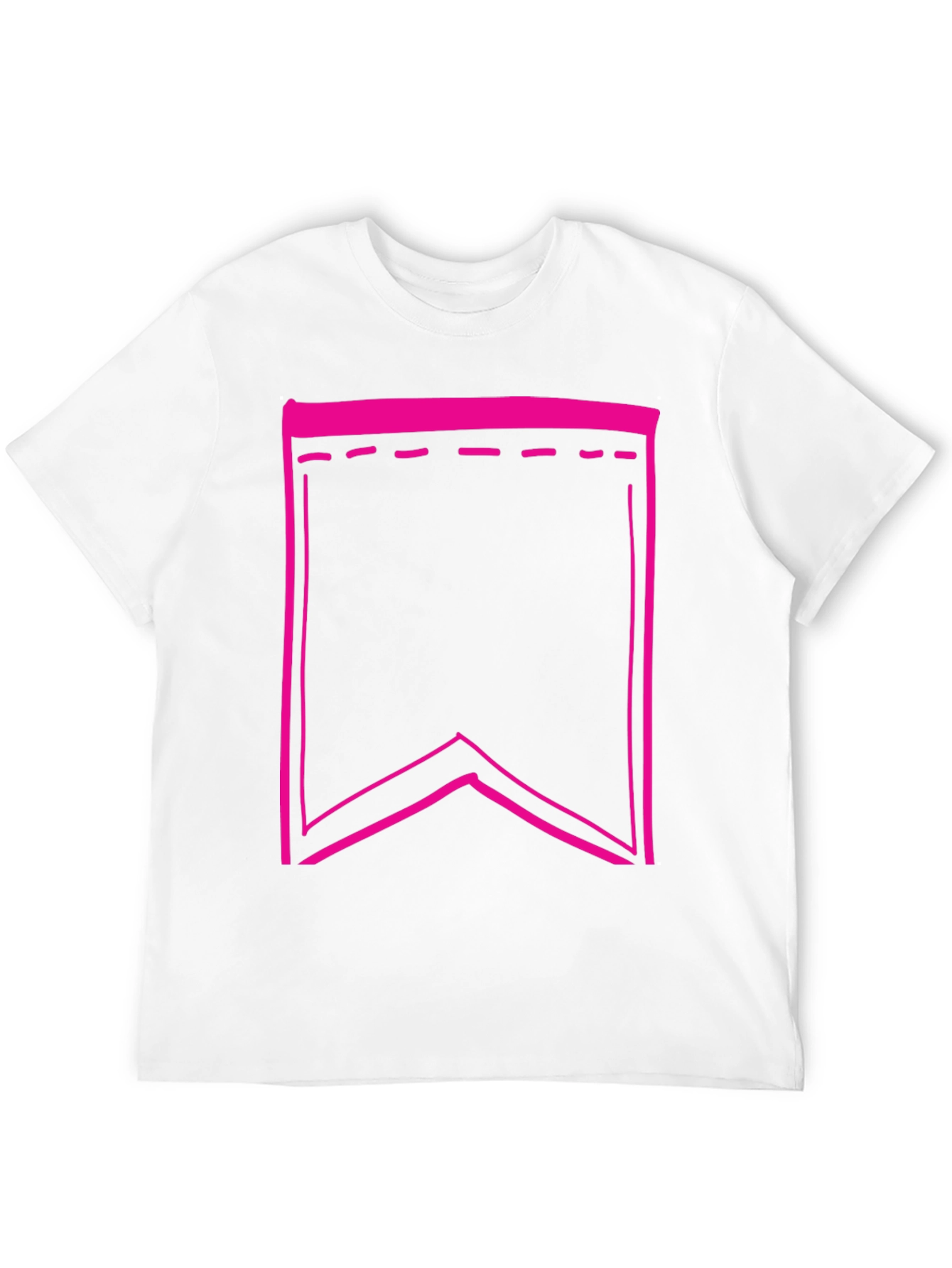 Black Tee with Pink Pennant Graphic