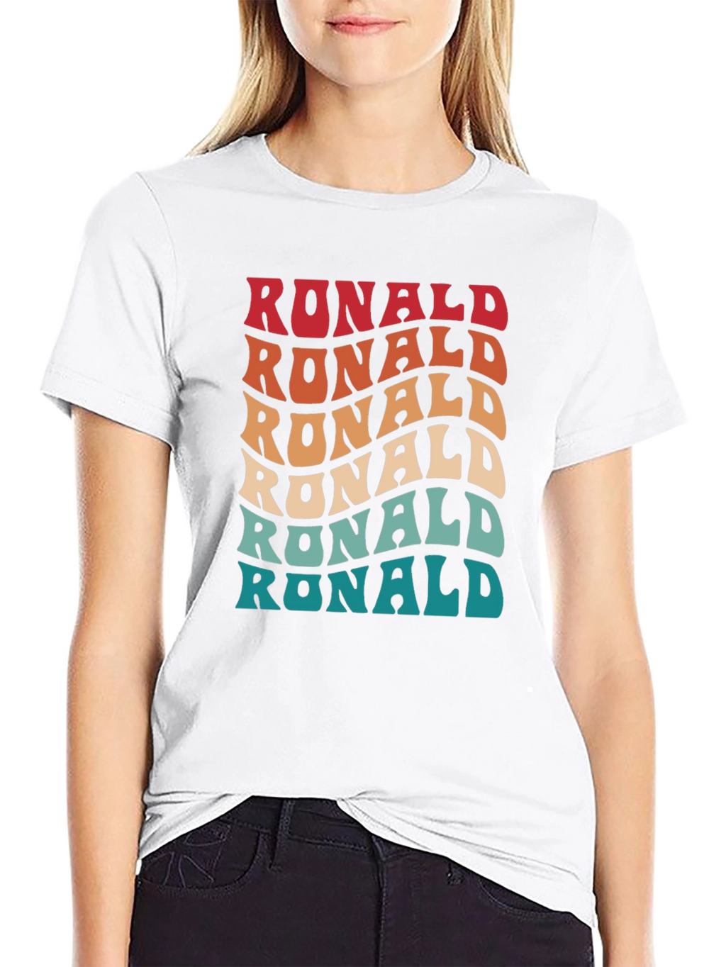 Retro Wavy Ronald T-Shirt - Personalized Name Design