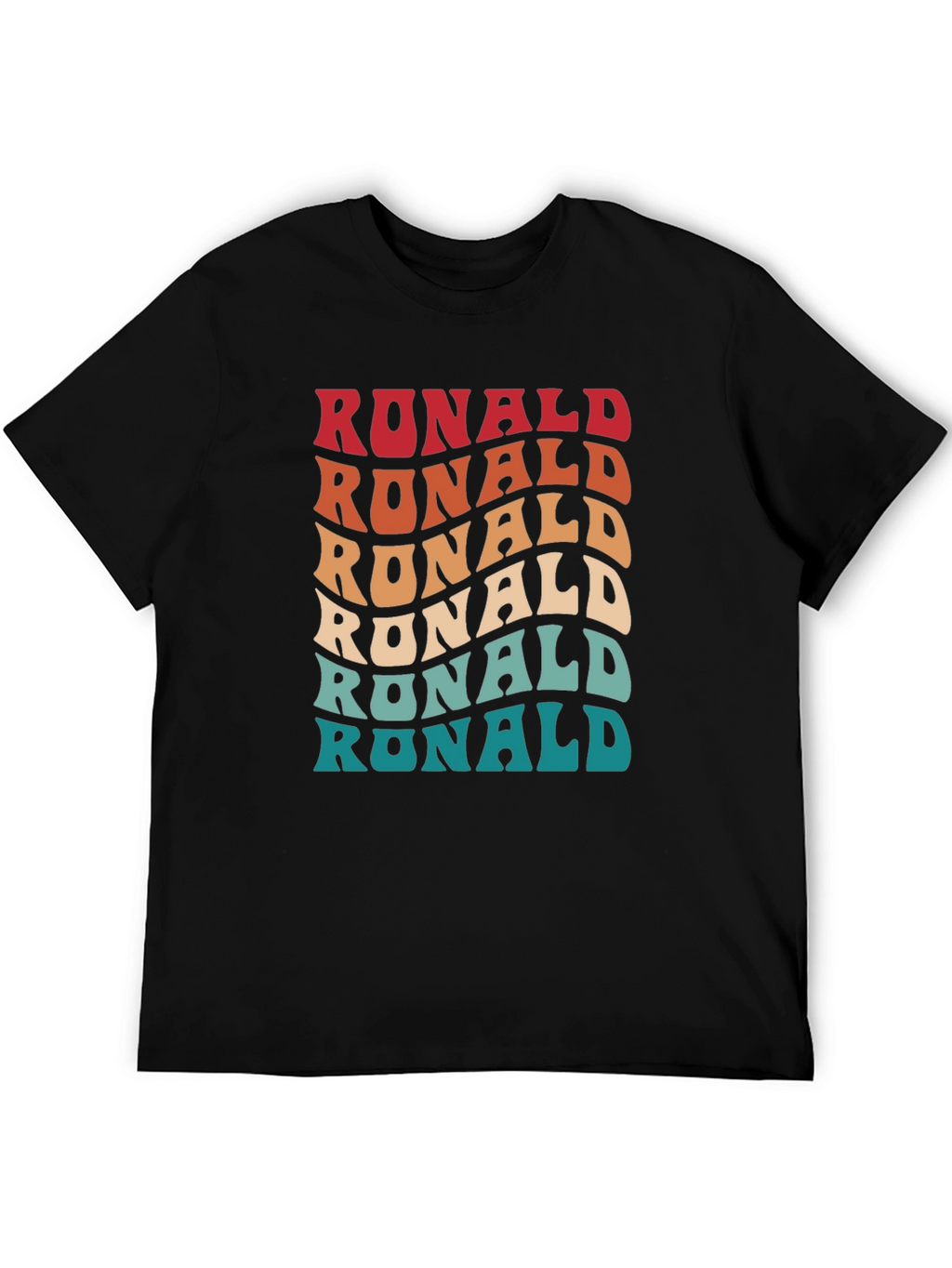 Retro Wavy Ronald T-Shirt - Personalized Name Design