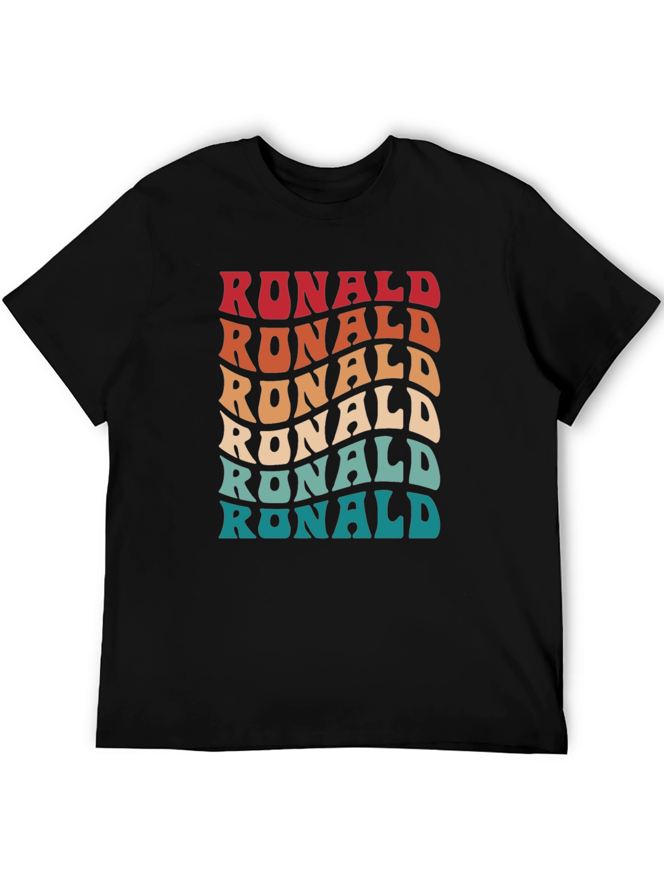 Retro Wavy Ronald T-Shirt - Personalized Name Design