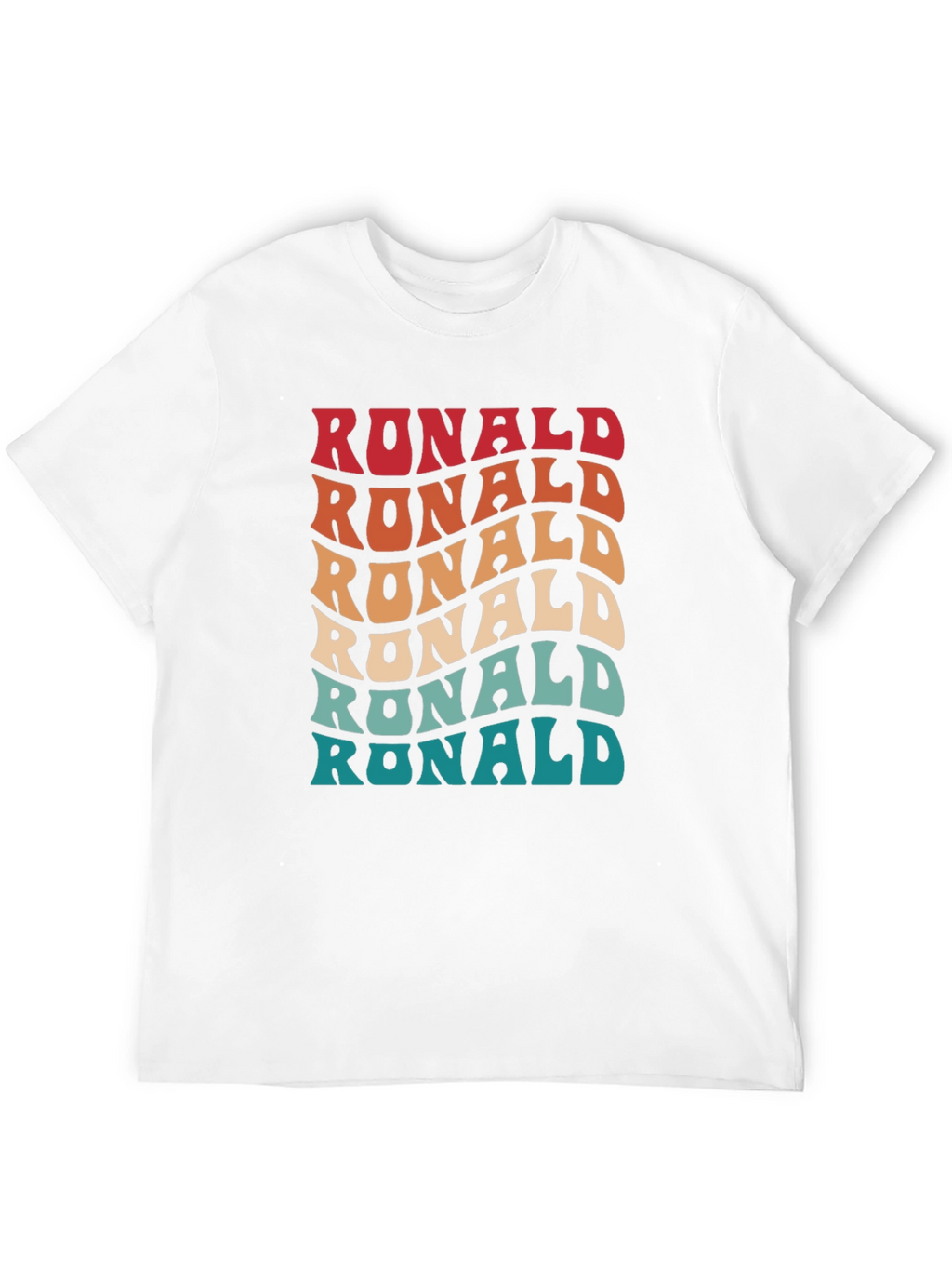 Retro Wavy Ronald T-Shirt - Personalized Name Design