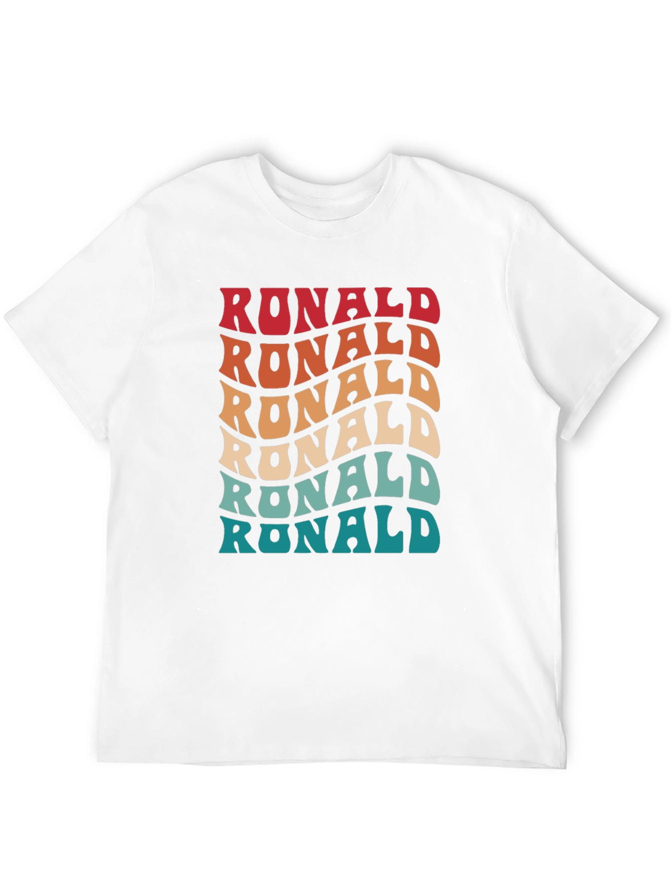 Retro Wavy Ronald T-Shirt - Personalized Name Design