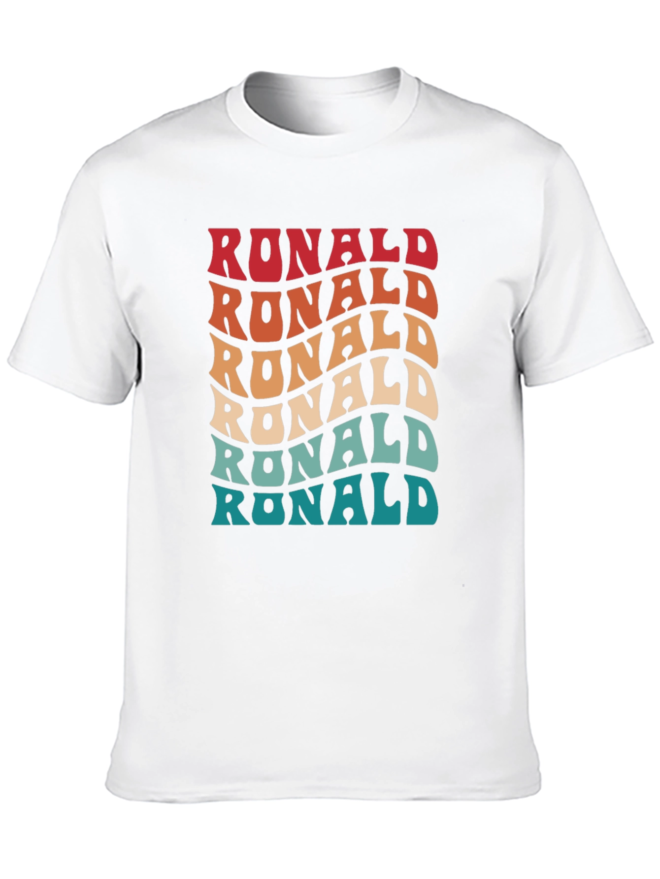 Retro Wavy Ronald T-Shirt - Personalized Name Design