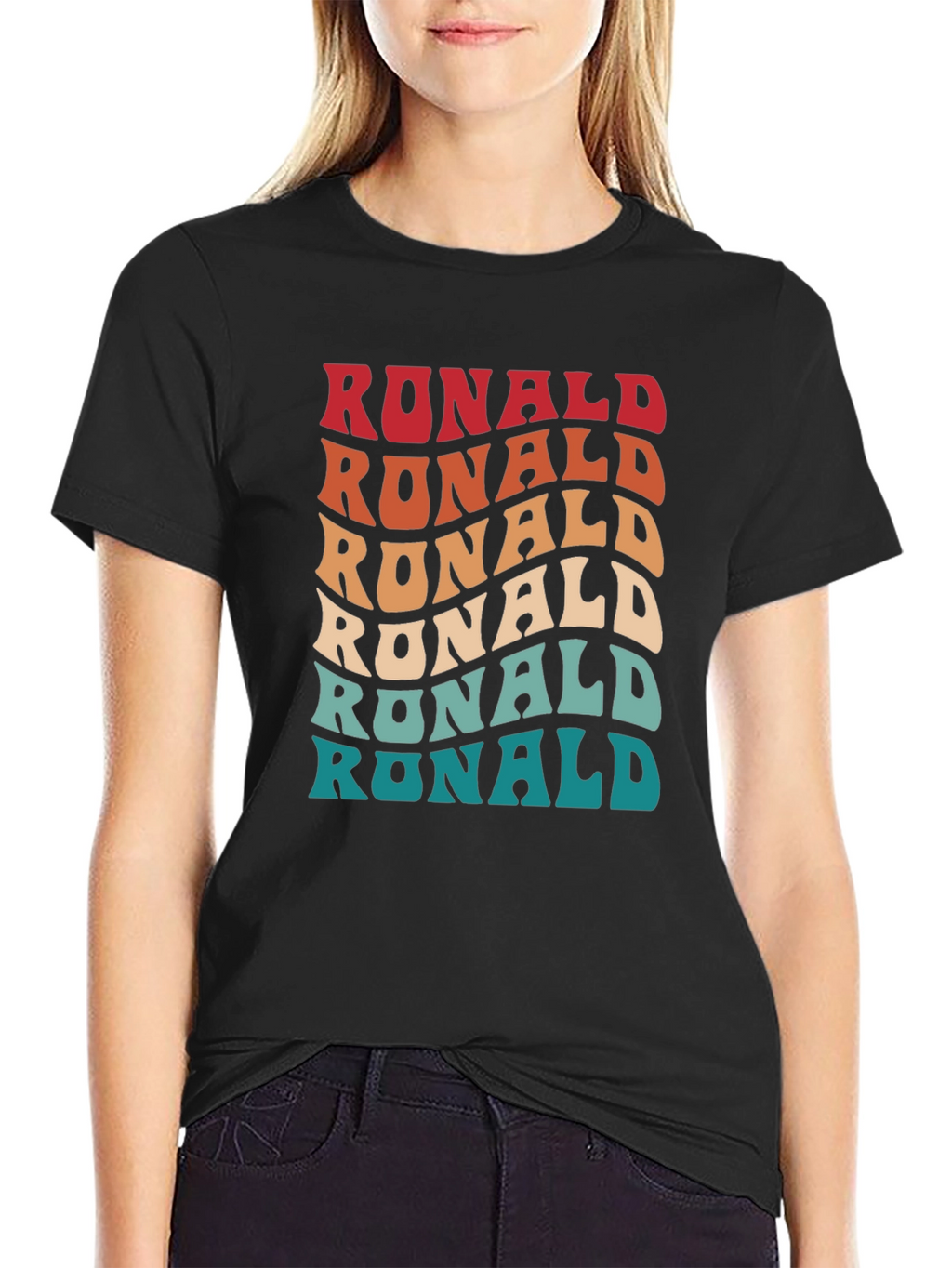 Retro Wavy Ronald T-Shirt - Personalized Name Design