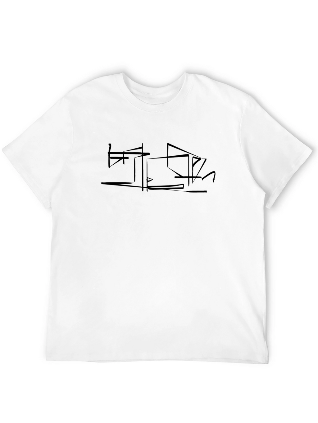Modern Abstract Graphic Black T-Shirt