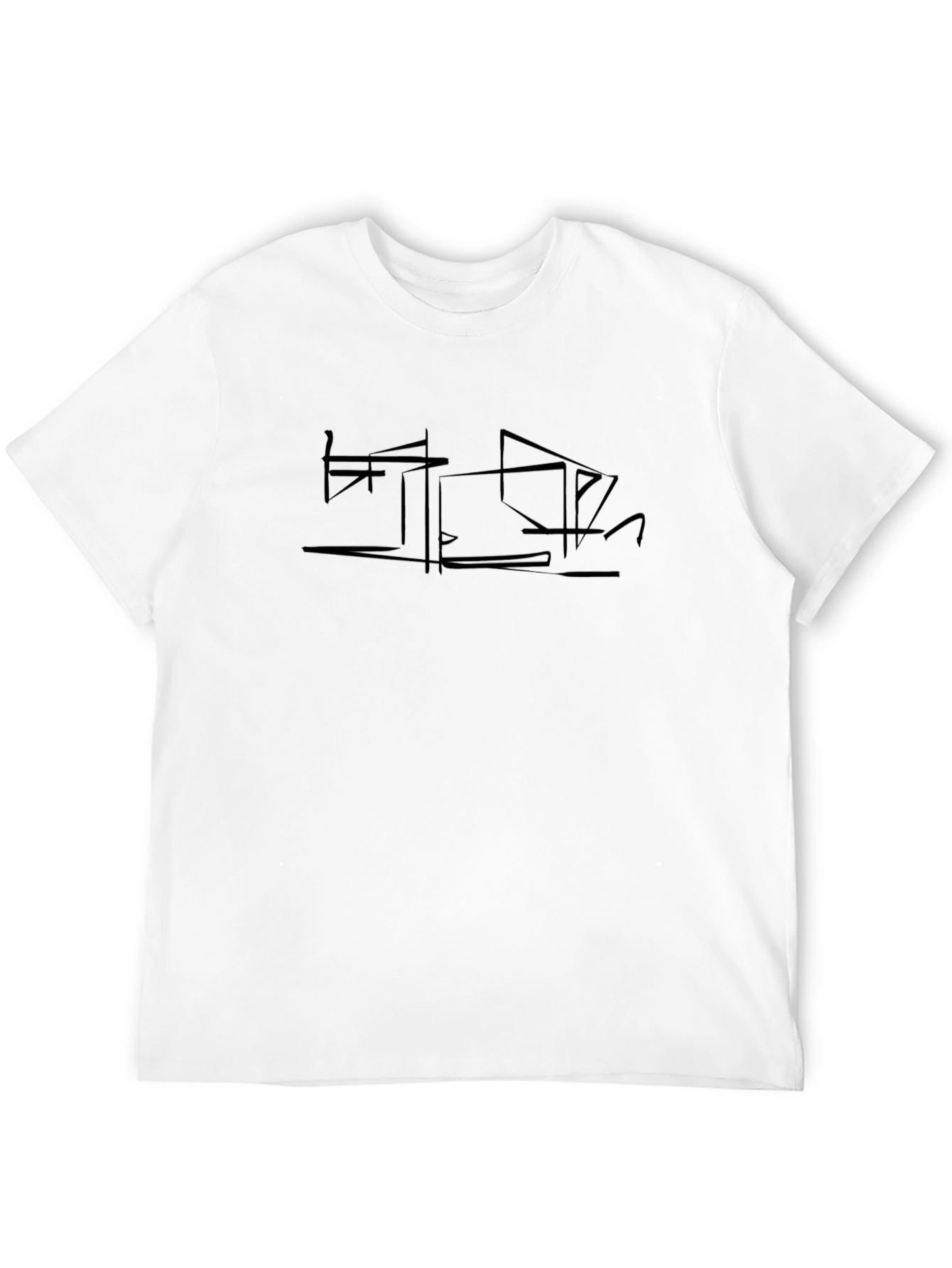 Modern Abstract Graphic Black T-Shirt