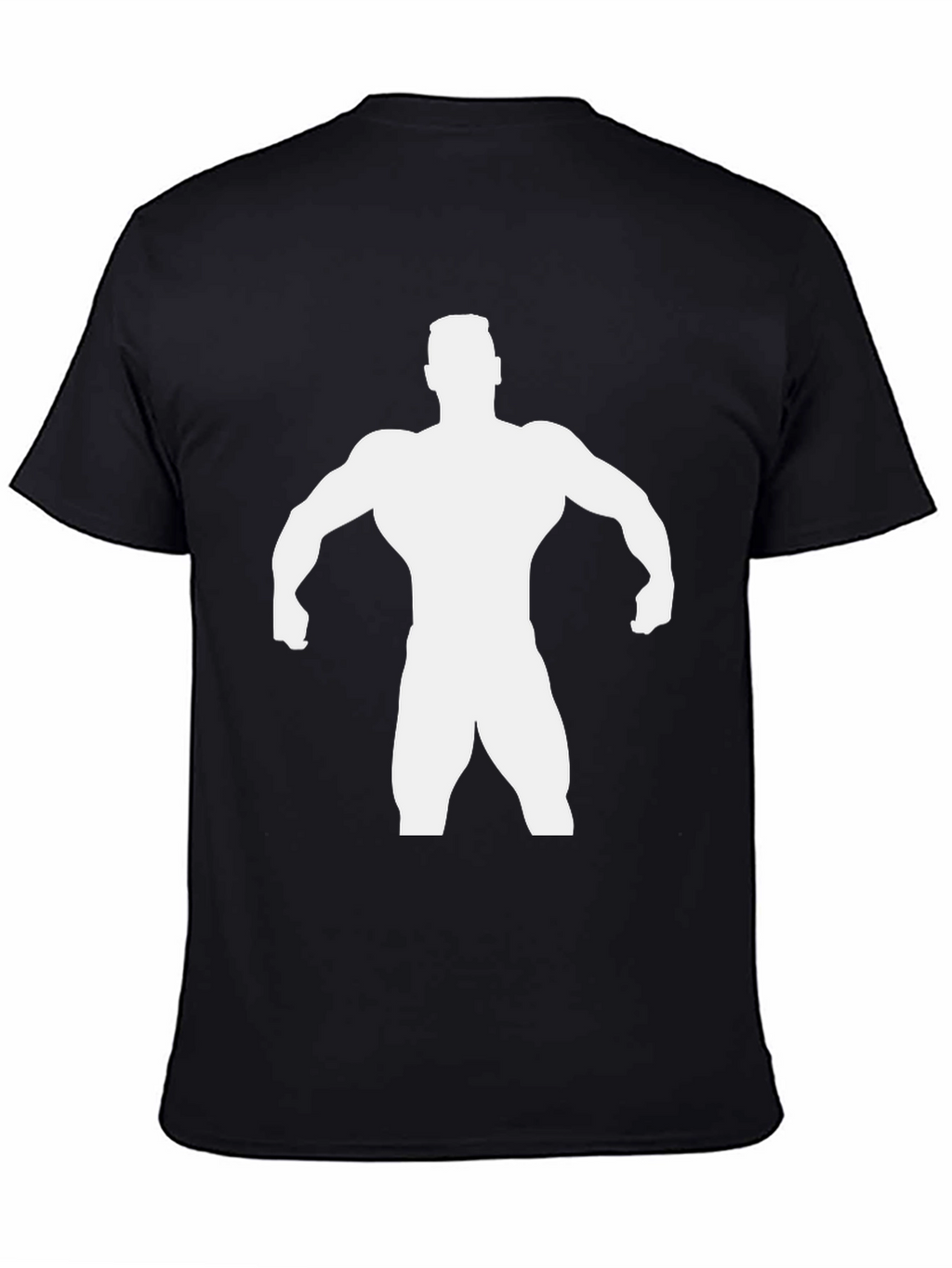 Bodybuilder Silhouette Graphic Tee - Black