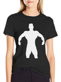 Bodybuilder Silhouette Graphic Tee - Black
