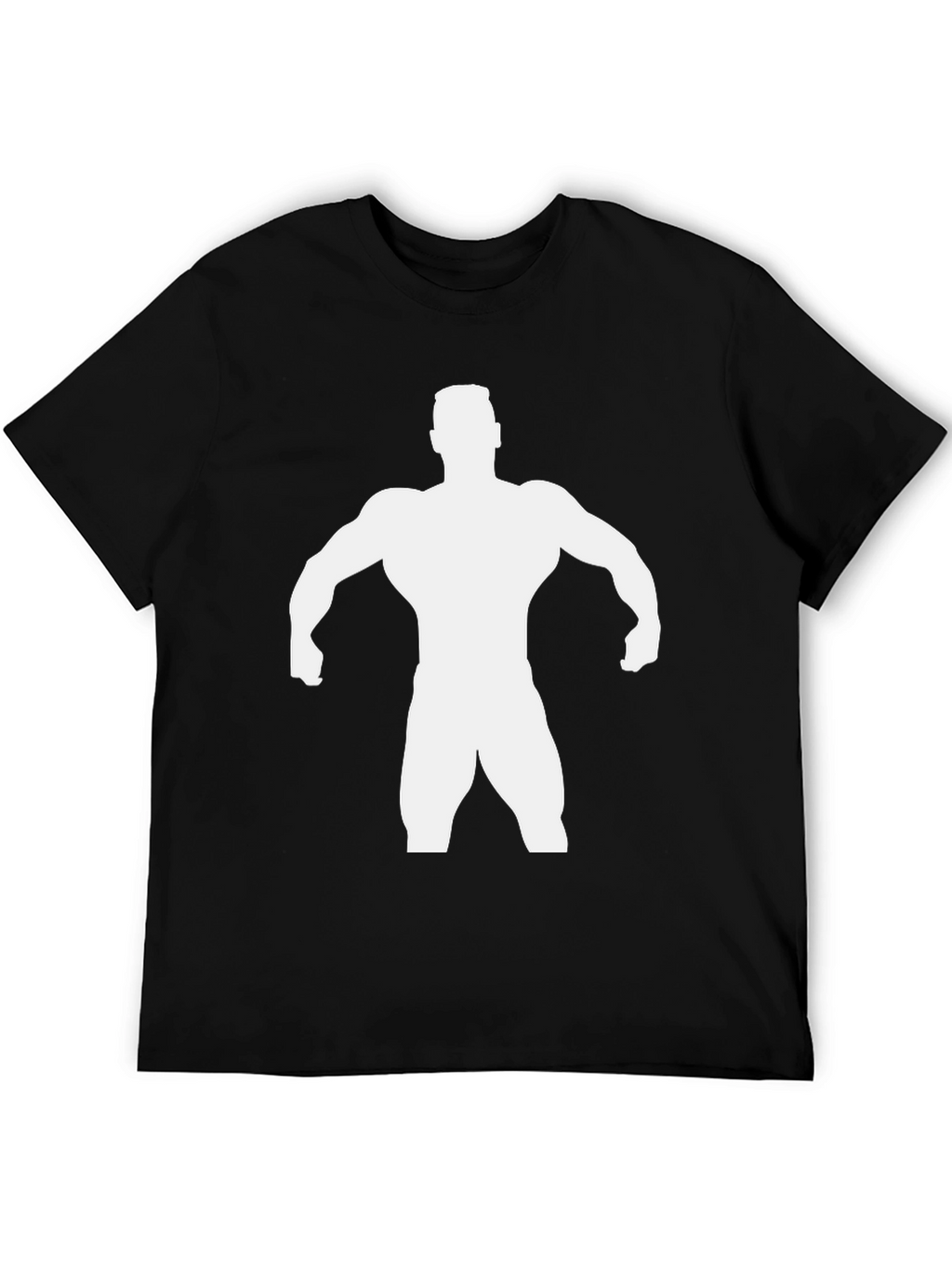 Bodybuilder Silhouette Graphic Tee - Black