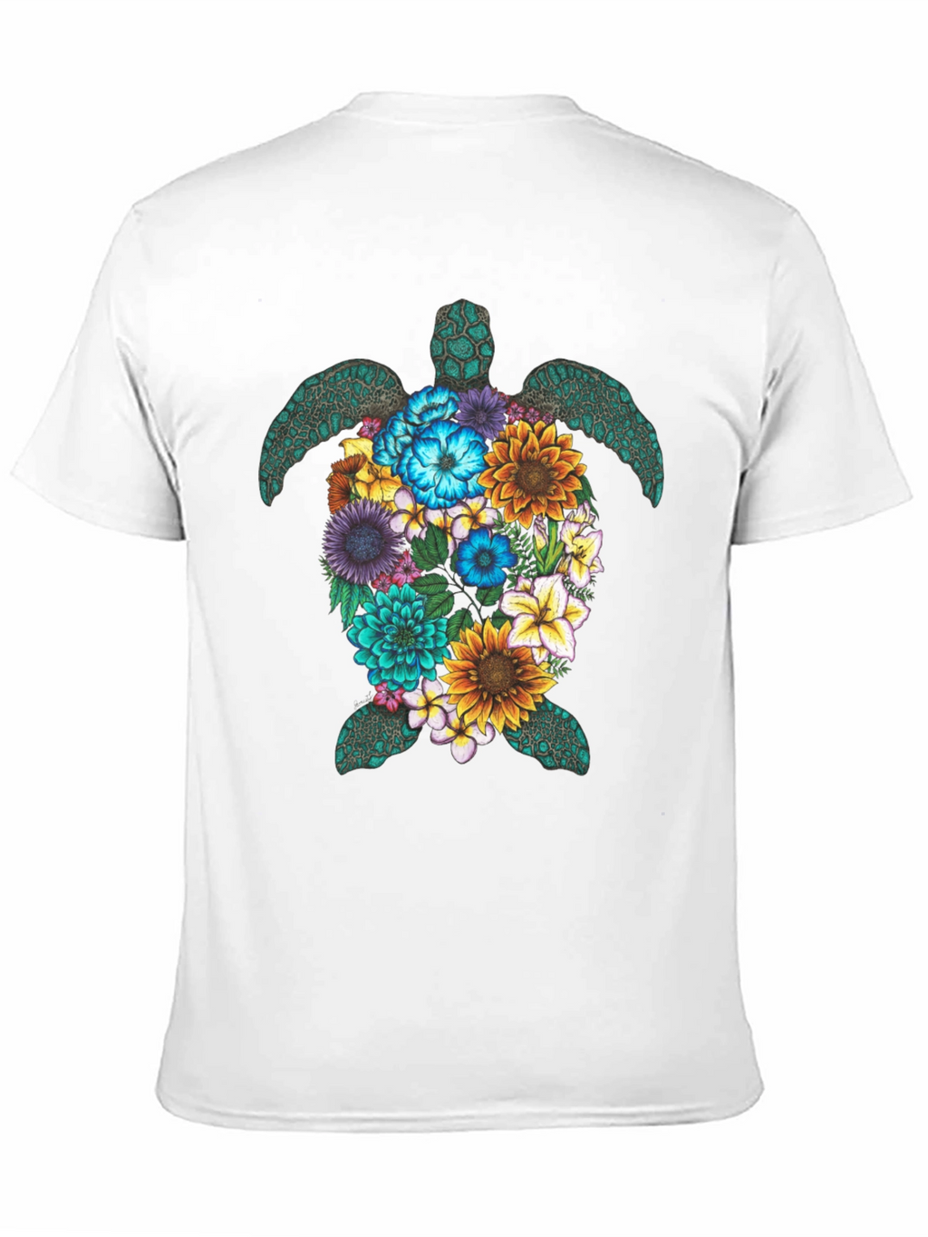 Floral Turtle Graphic Tee - Nature Lovers T-Shirt