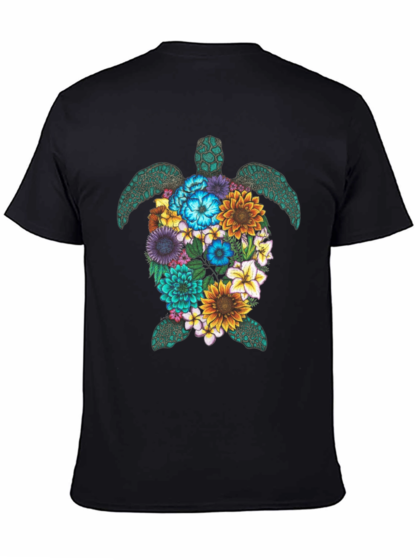 Floral Turtle Graphic Tee - Nature Lovers T-Shirt