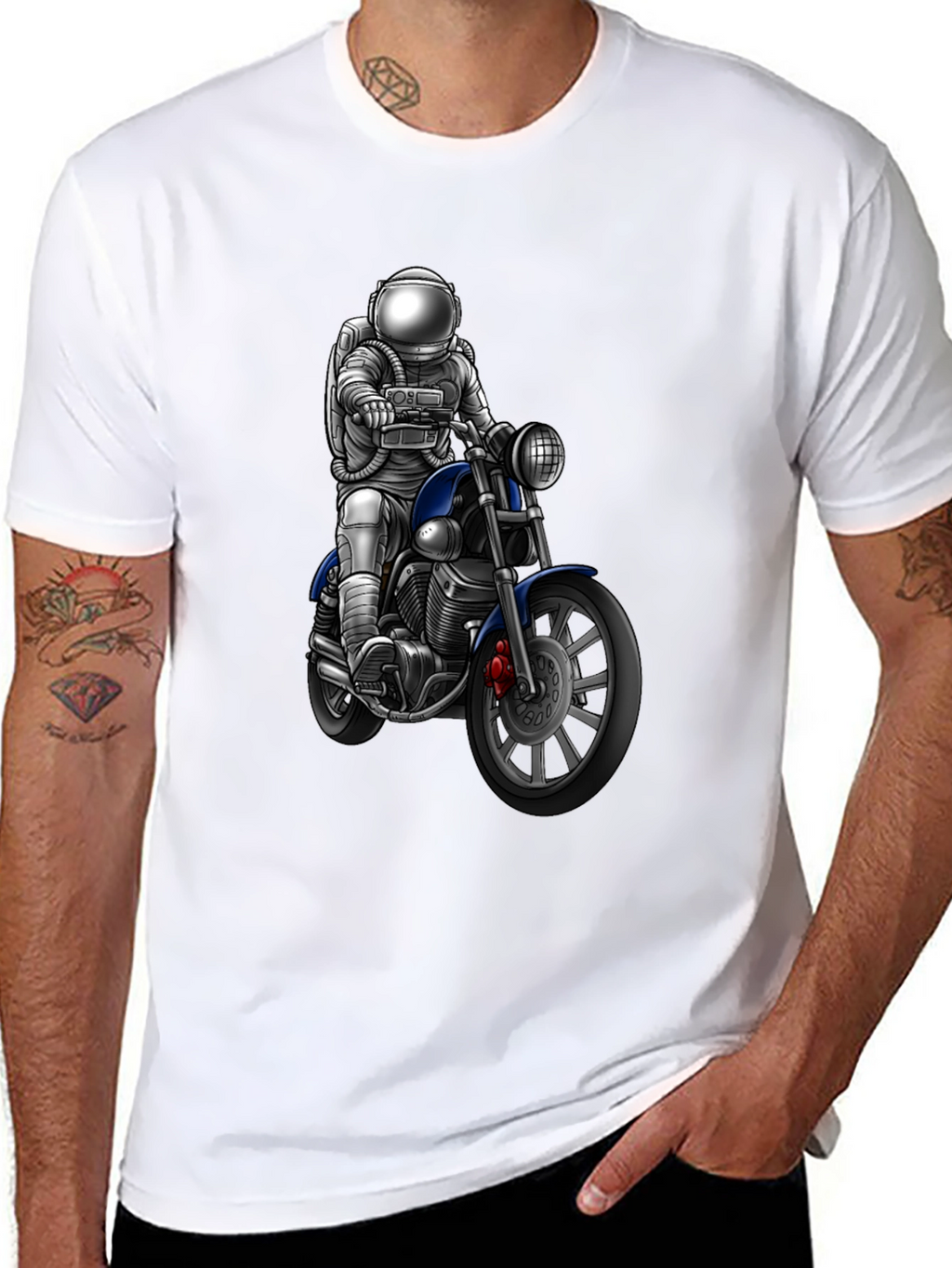 Astronaut Motorcycle Graphic T-Shirt