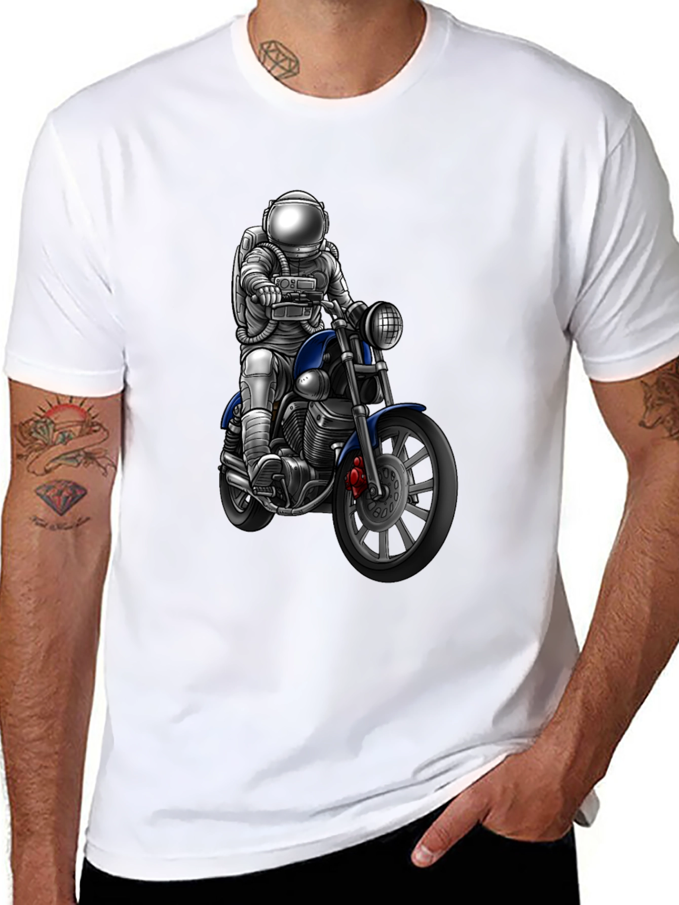 Astronaut Motorcycle Graphic T-Shirt