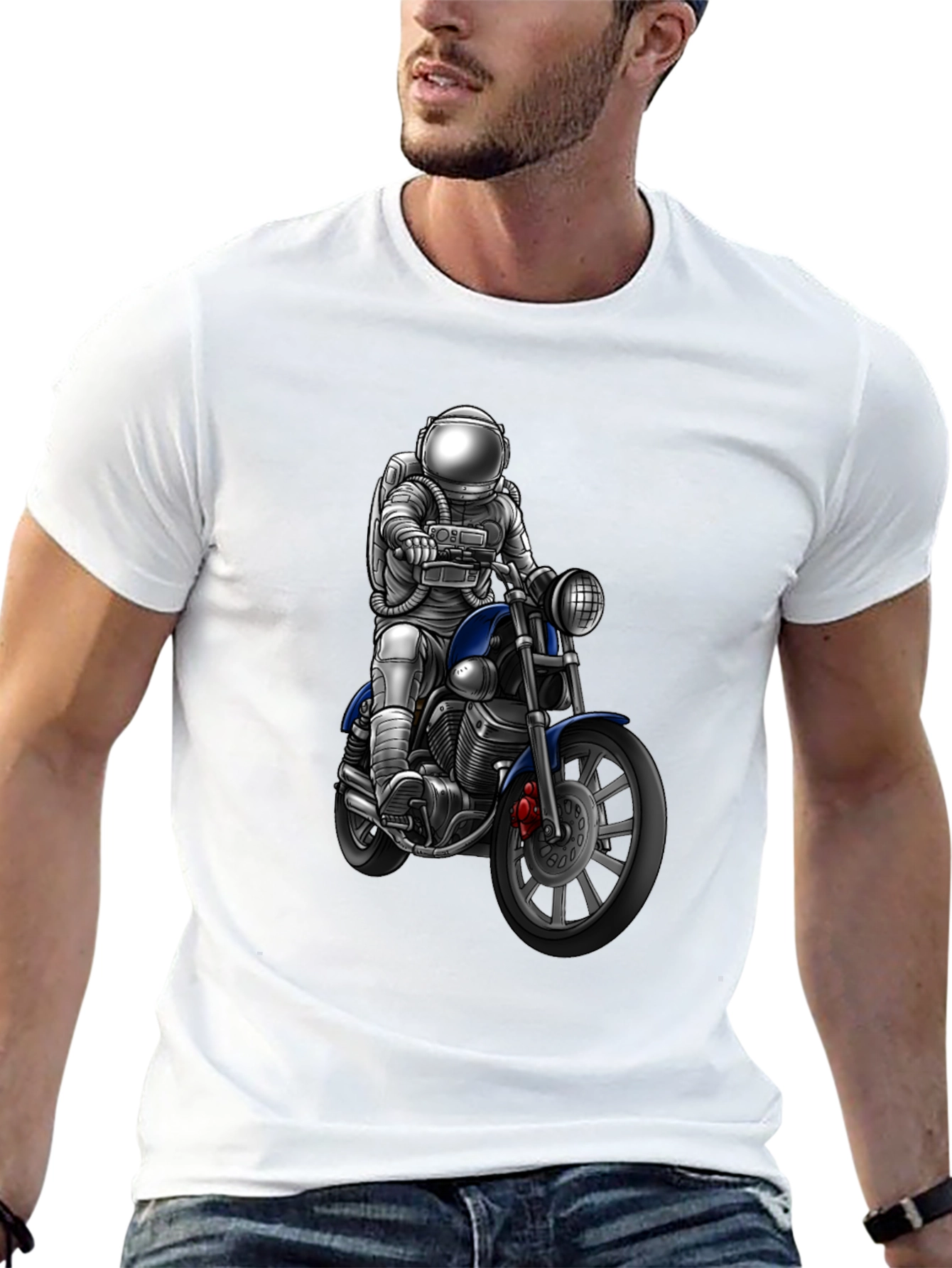 Astronaut Motorcycle Graphic T-Shirt