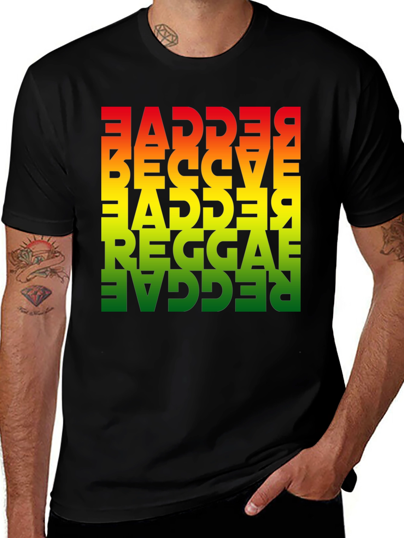 Reggae Retro Tee - Bold Rasta Style