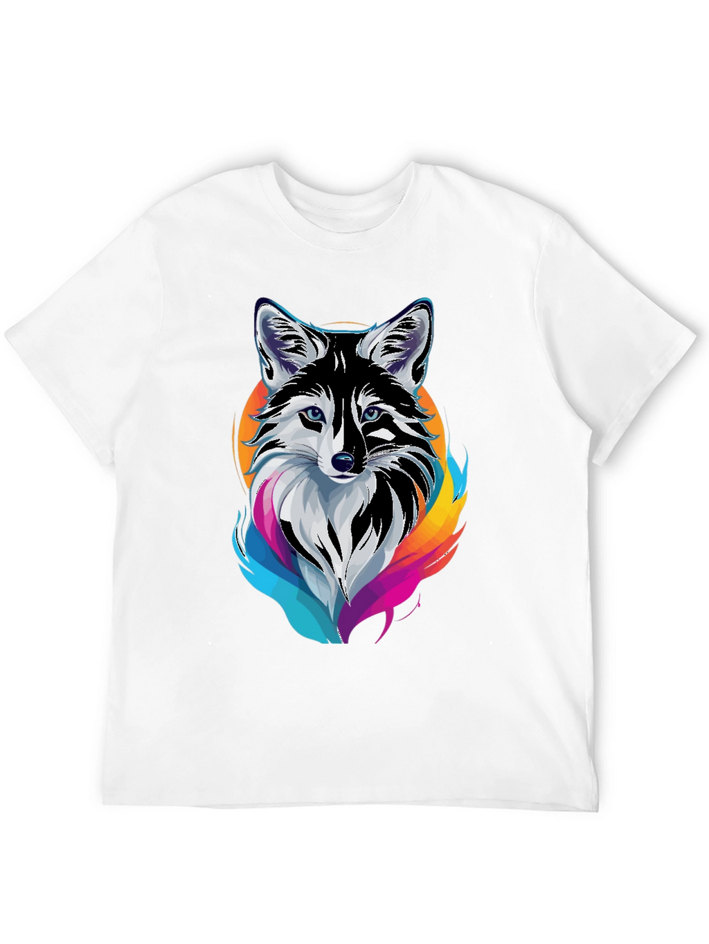 Cool Fox Graphic Print Mens Black T-Shirt
