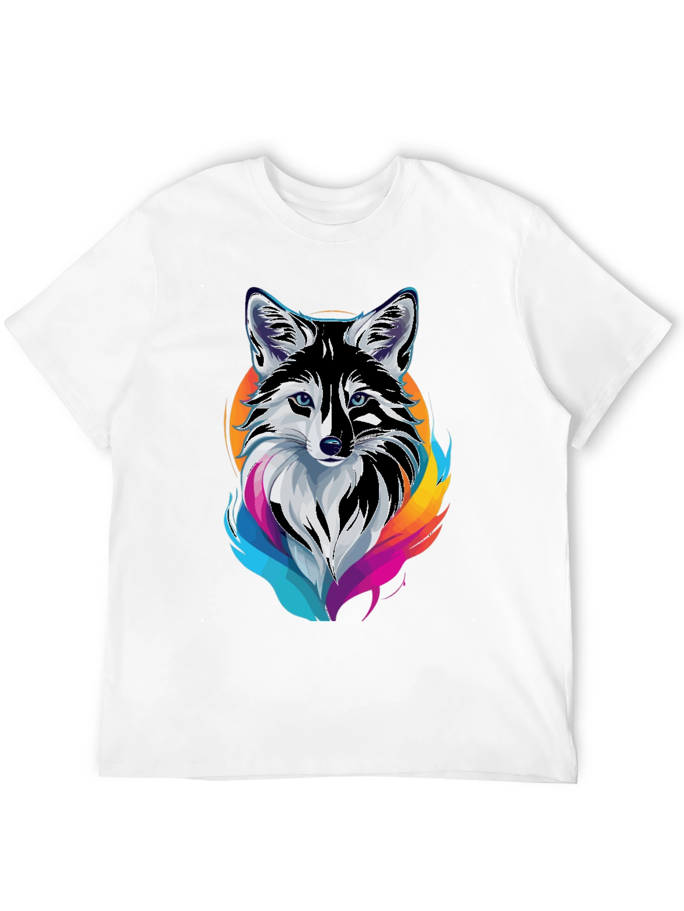 Cool Fox Graphic Print Mens Black T-Shirt