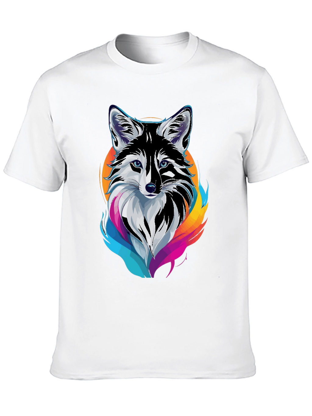 Cool Fox Graphic Print Mens Black T-Shirt